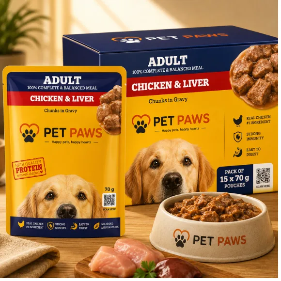  Adult Dog Wet Food with Chicken & Liver Chunks in Savory Gravy